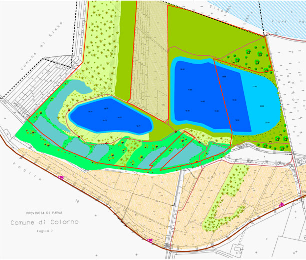 Comune di Colorno - Intervento estrattivo che vede la riqualificazione naturalistica, con fruizione pubblica, della golena del Po